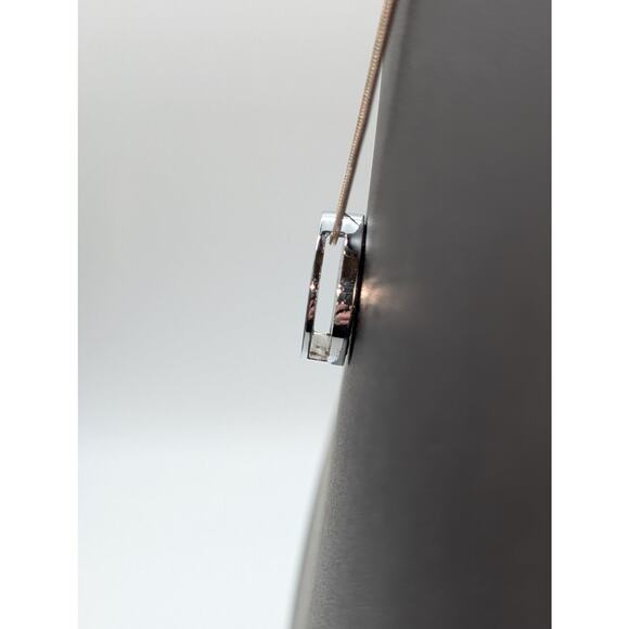 925 Sterling Silver Chain W/ Silver Tone CZ Encrusted Pendant 18" Necklace - Picture 4 of 10